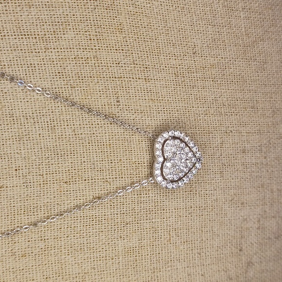 Radiance by Absolute Sterling Silver Heart Necklace and Earrings NEW - Picture 2 of 13